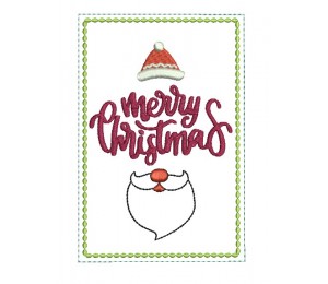 Stickdatei ITH - Postkarte Santa Christmas